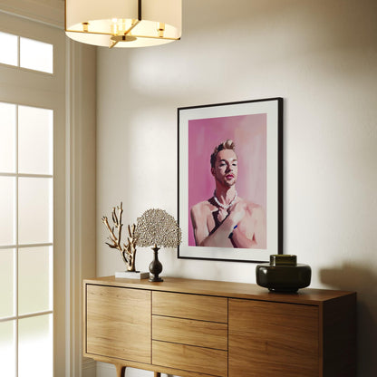 Pearl Power – Queer Oil Painting Print | LGBTQ+ Art | Elegant Gay Wall Art | Baroque Aesthetic | 200gsm Unframed Print
