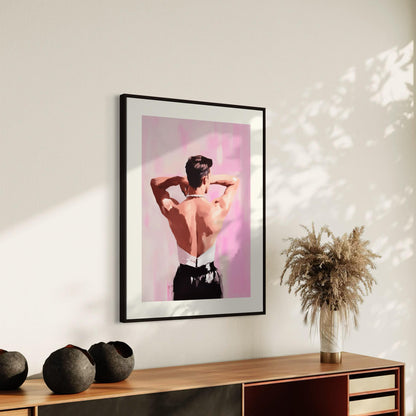 Back to Bold – Queer Oil Painting Print | Elegant LGBTQ+ Art | Gender Fluid Wall Decor | High-Fashion Aesthetic | Unframed Print