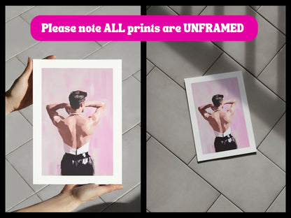 Back to Bold – Queer Oil Painting Print | Elegant LGBTQ+ Art | Gender Fluid Wall Decor | High-Fashion Aesthetic | Unframed Print