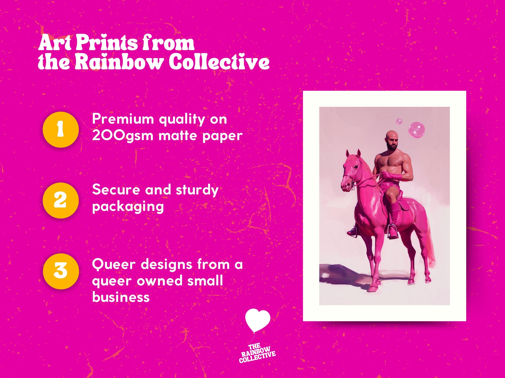 Pink Pony Fantasy – Queer Cowboy Art Print, Campy Horse Artwork, Gay Western Decor, Playful LGBTQ+ Wall Art, Bold & Flamboyant