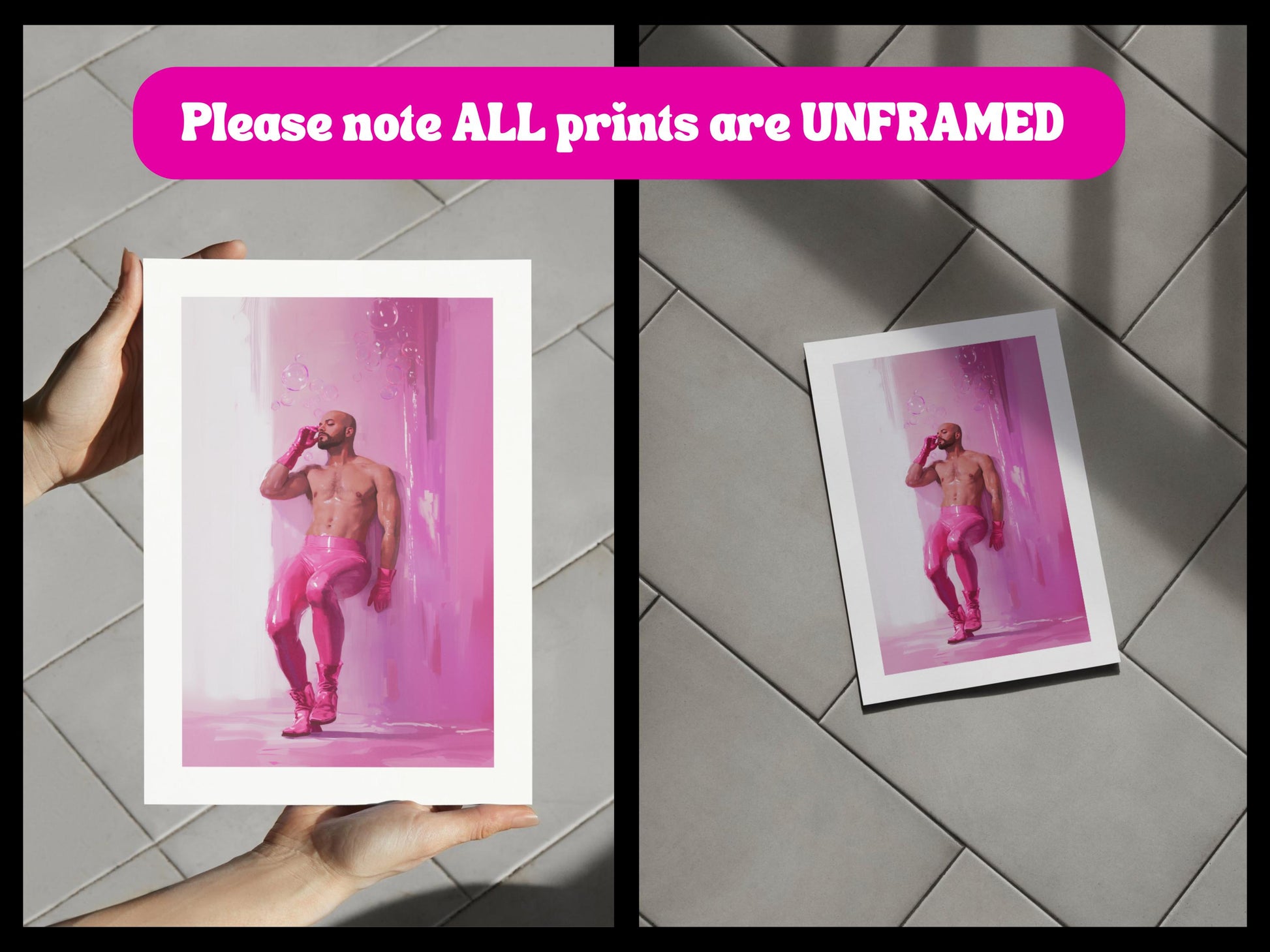 Pink Daydream Fantasy – Queer Art Print, Gay Camp Aesthetic, Playful LGBTQ+ Decor, Bubblegum Dreamscape, Queer Bold Wall Art