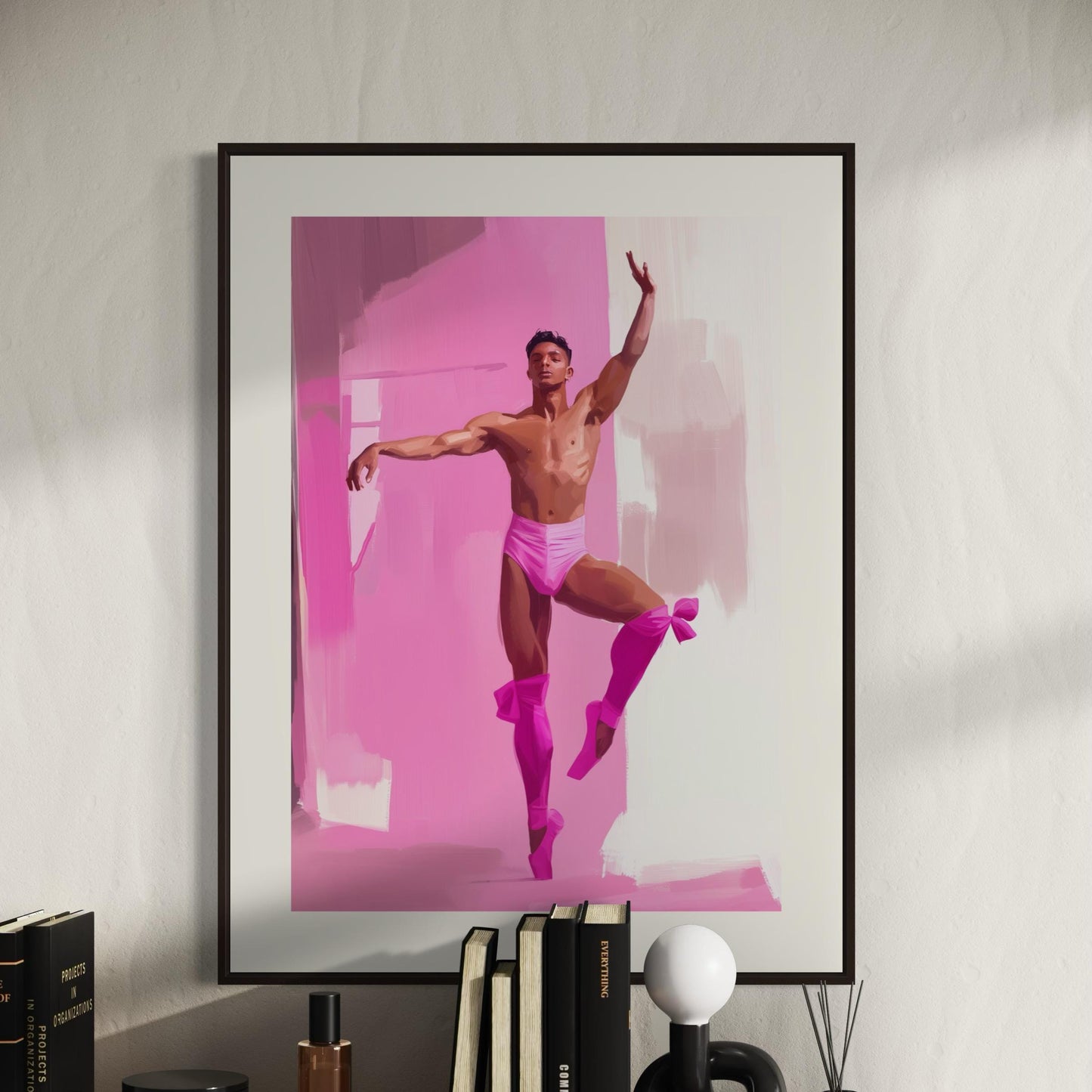 Ballerina Boys Print (1 of 3) - Queer Ballet Art, Pink Aesthetic, Gay Wall Decor, Bold Dance Illustration, LGBTQ+ Art Print