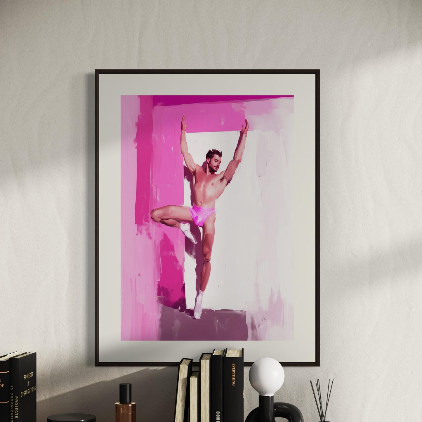 Ballerina Boys Print (2 of 3) - Queer Ballet Art, Pink Aesthetic, Gay Wall Decor, Bold Dance Illustration, LGBTQ+ Art Print