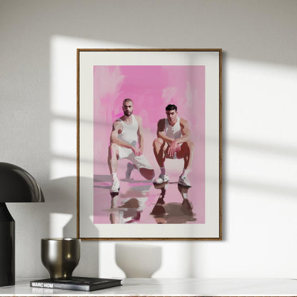 Bad Boys Print | Queer Art, Masculine Gay Wall Art, Aesthetic Poster, LGBTQ+ Decor, Cool & Edgy, Street Style, Gay Couple Artwork