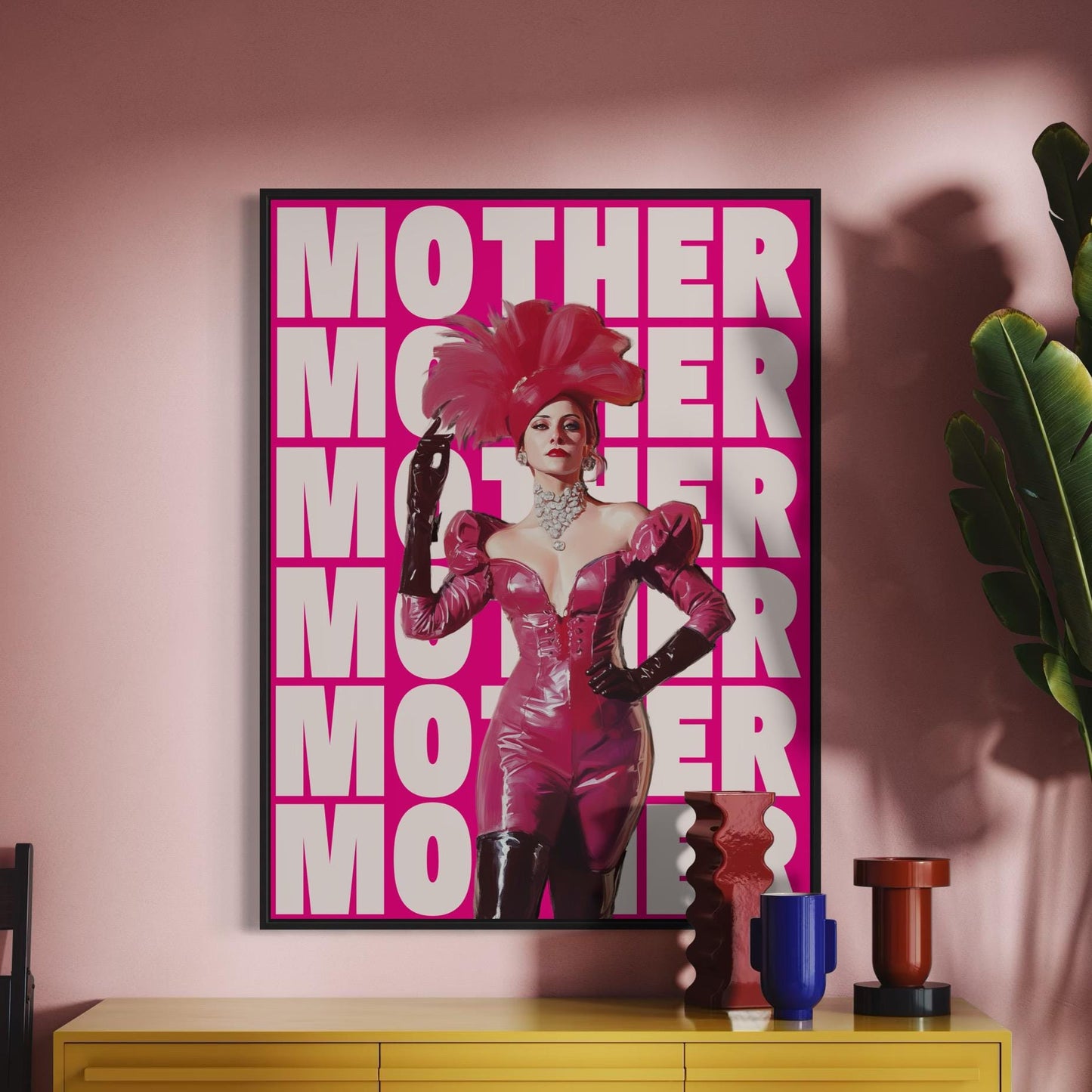 MOTHER Print – Fierce & Fabulous Queer Art, Drag-Inspired Digital Print, LGBTQ+ Wall Art, Ballroom Culture Decor, Digital Painting