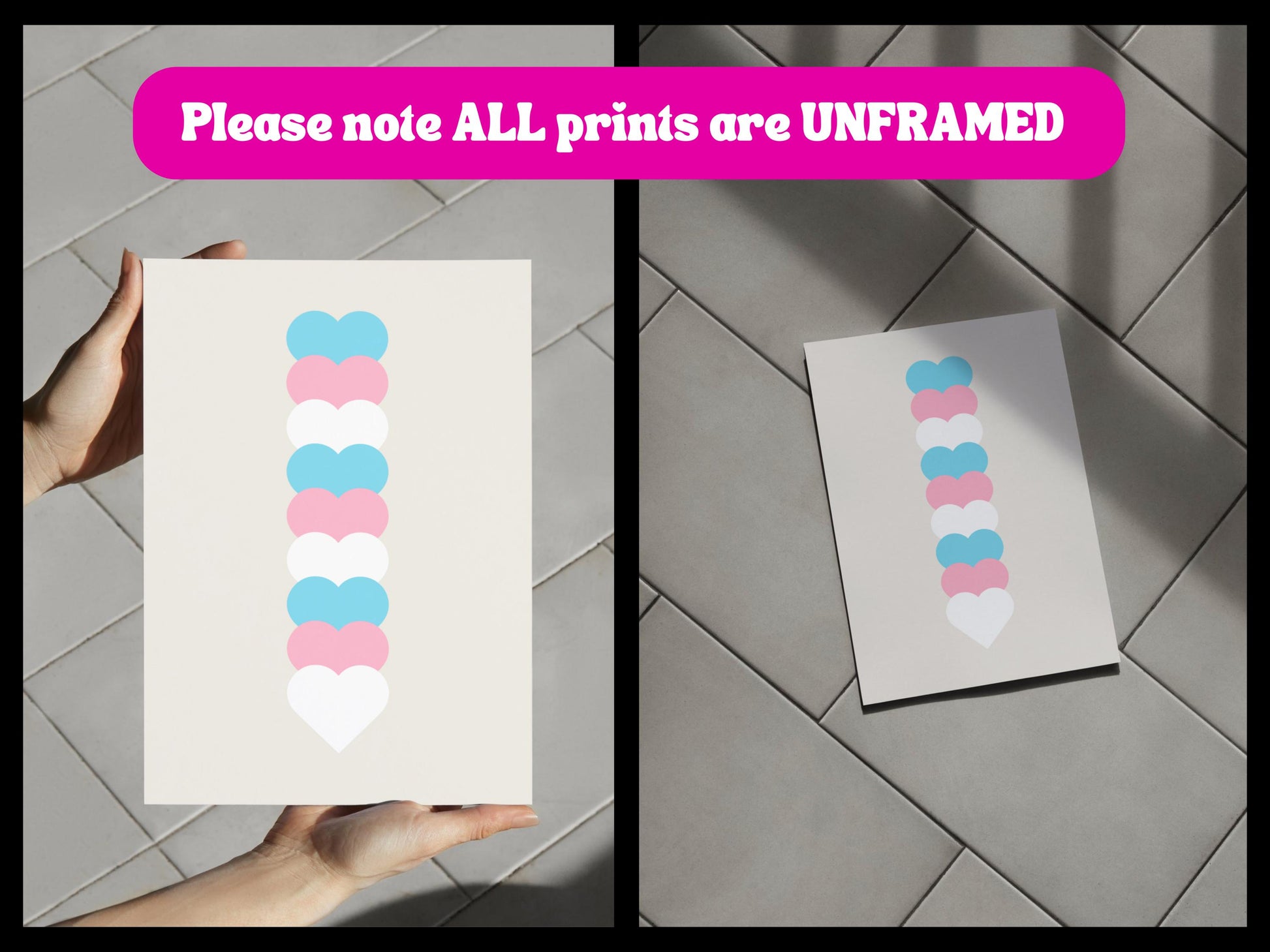 Trans Flag Art Print, Trans Pride Wall Art, LGBTQ+ Decor, Transgender Pride Poster, Minimalist Trans Flag Print