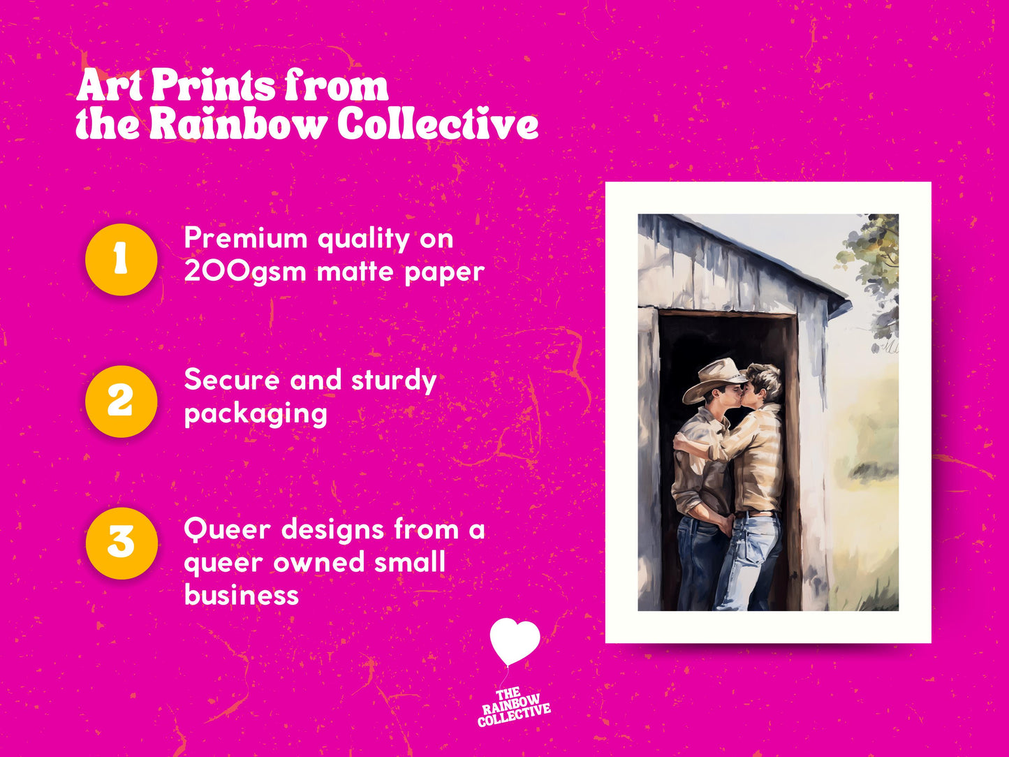 Midwest Fantasy – Queer Cowboy Watercolor Print | Romantic Western Art | Rustic LGBTQ+ Love | Gay Country Aesthetic Wall Art
