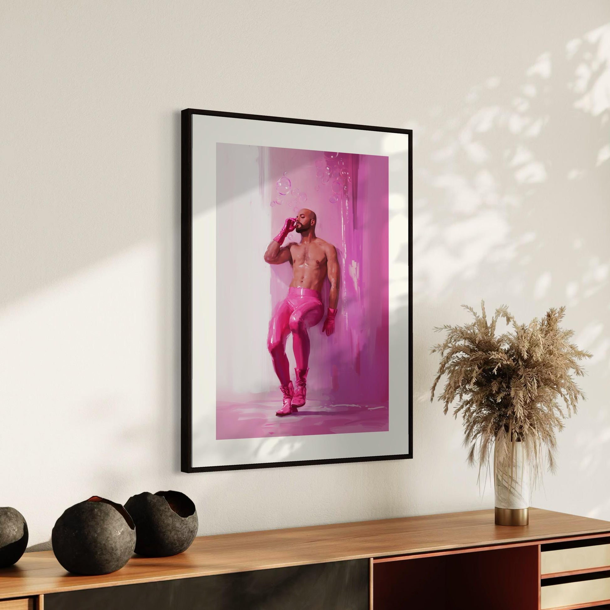 Pink Daydream Fantasy – Queer Art Print, Gay Camp Aesthetic, Playful LGBTQ+ Decor, Bubblegum Dreamscape, Queer Bold Wall Art