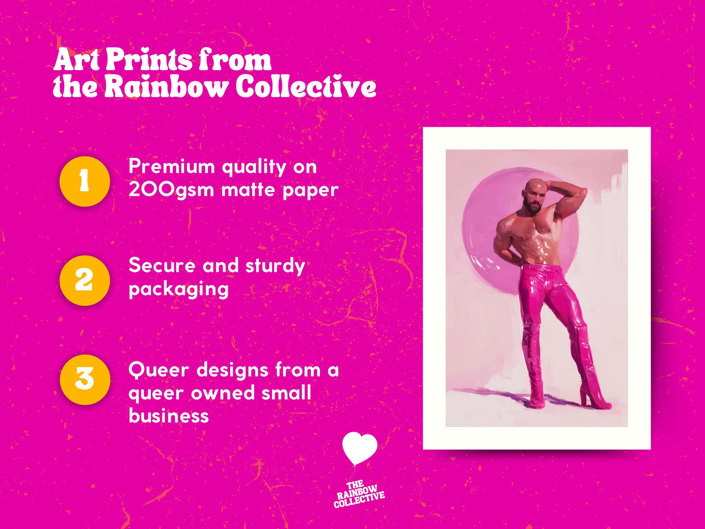 Feel My Fantasy – Queer Art Print, Gay Camp Decor, Bold LGBTQ+ Wall Art, High Heel Cowboy, Pink Glam, Fierce & Fabulous Home Print