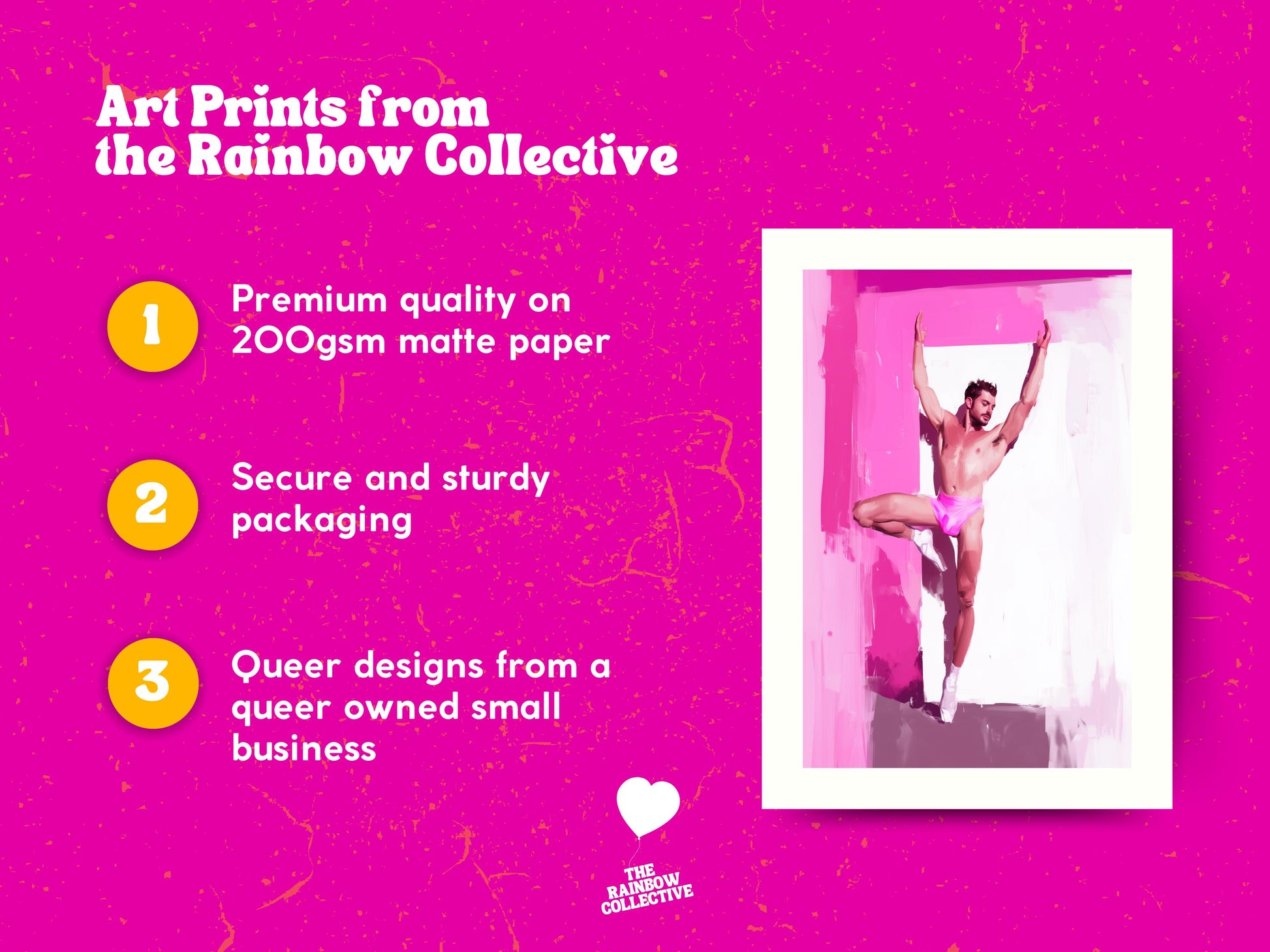 Ballerina Boys Print (2 of 3) - Queer Ballet Art, Pink Aesthetic, Gay Wall Decor, Bold Dance Illustration, LGBTQ+ Art Print