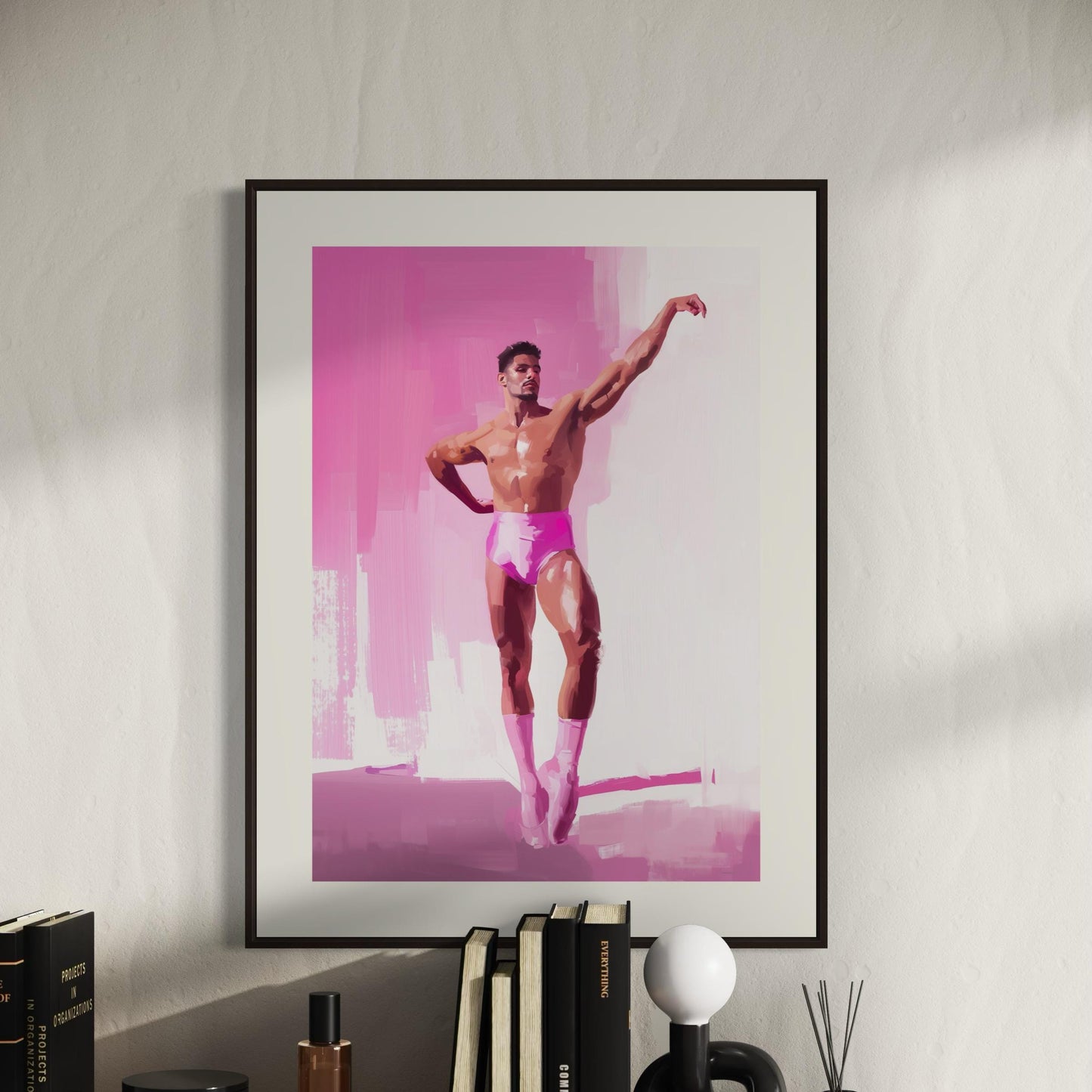 Ballerina Boys Print (3 of 3) - Queer Ballet Art, Pink Aesthetic, Gay Wall Decor, Bold Dance Illustration, LGBTQ+ Art Print