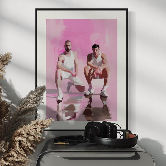 Bad Boys Print | Queer Art, Masculine Gay Wall Art, Aesthetic Poster, LGBTQ+ Decor, Cool & Edgy, Street Style, Gay Couple Artwork