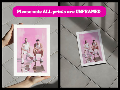 Bad Boys Print | Queer Art, Masculine Gay Wall Art, Aesthetic Poster, LGBTQ+ Decor, Cool & Edgy, Street Style, Gay Couple Artwork