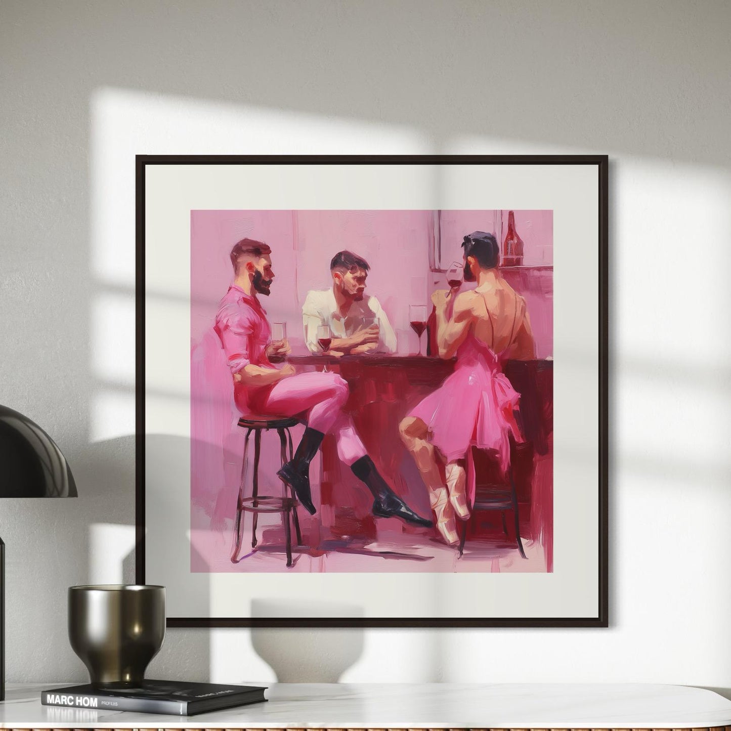 Ballet Bar Fantasy – Queer Ballet Art Print | Fabulous Gay Dancers in Pink