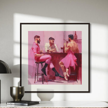 Ballet Bar Fantasy – Queer Ballet Art Print | Fabulous Gay Dancers in Pink