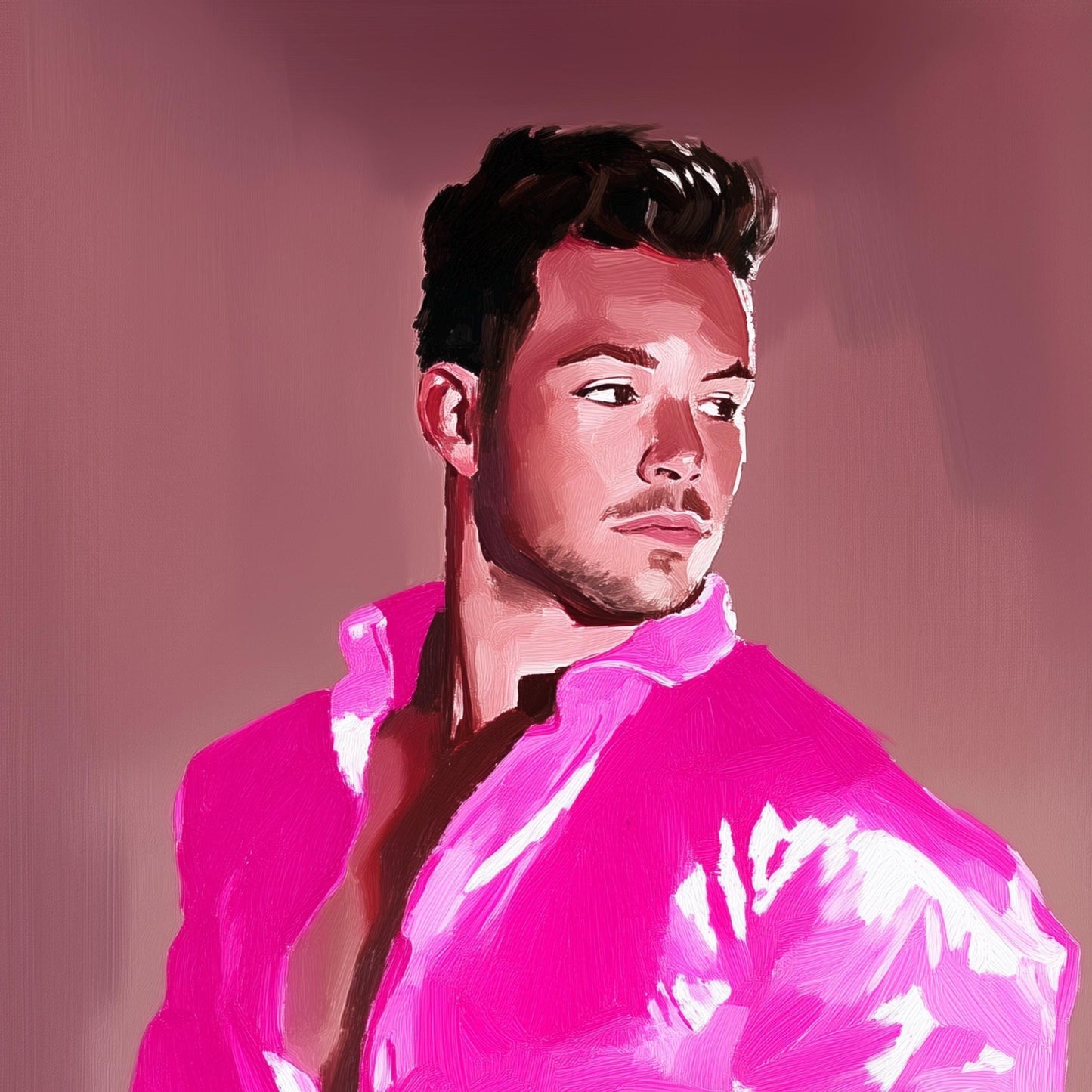 Bondi – Queer Wall Art Print | Gay Guy after Bondi Muscle Beach in Pink | LGBTQ+ Poster – Unframed Matte Print, Bold & Flirty Artwork