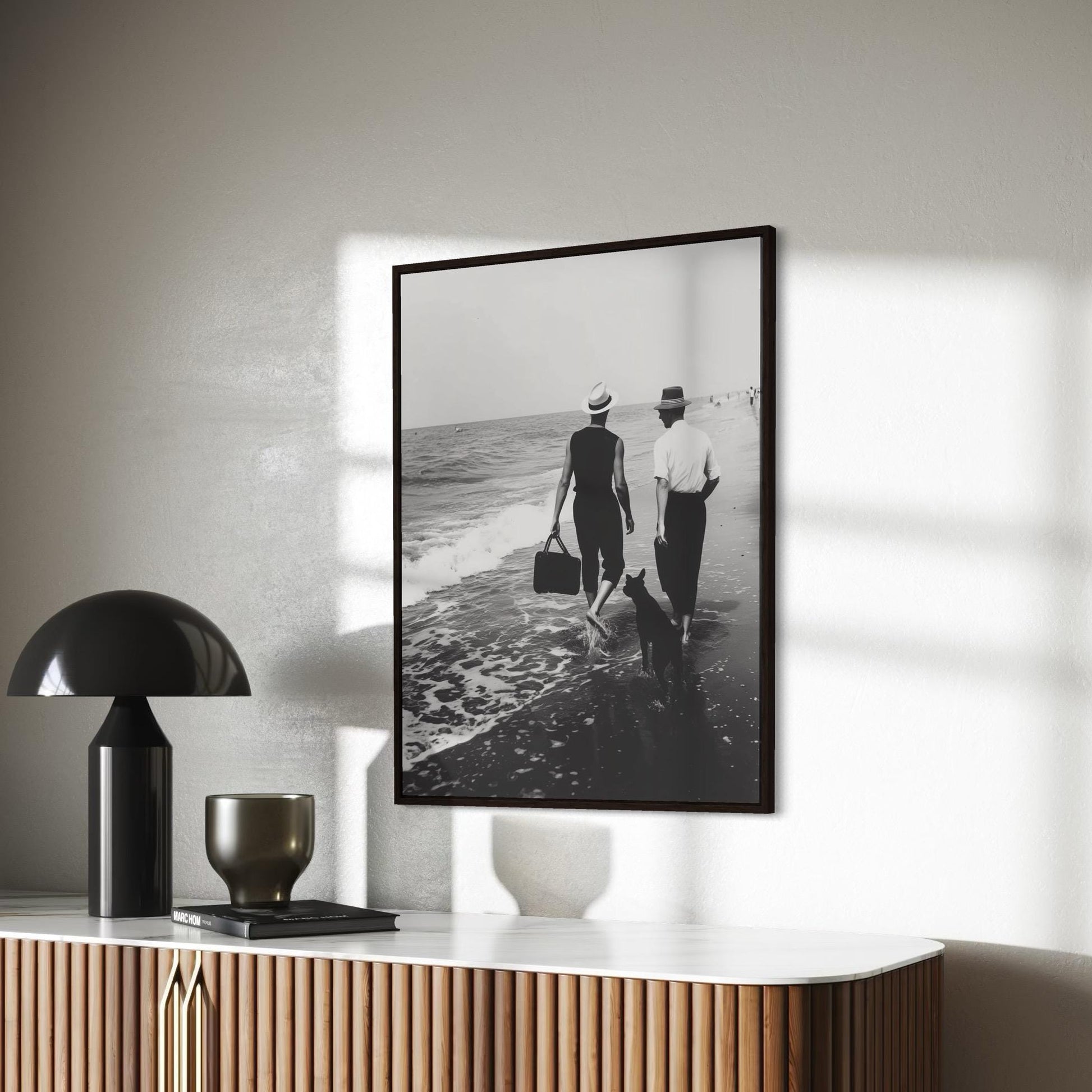Coastal Affairs (1 of 3) – Vintage Style Gay Couple Beach Photo Print | Queer Romance Wall Art | Unframed Matte LGBTQ+ Photography Poster