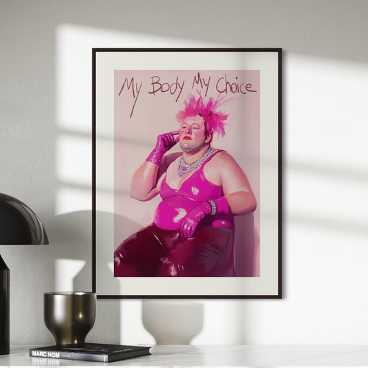 Unbinary Power – Queer Art Print Celebrating Trans & Non-Binary Pride | My Body My Choice Wall Art – Unframed Matte LGBTQ Print
