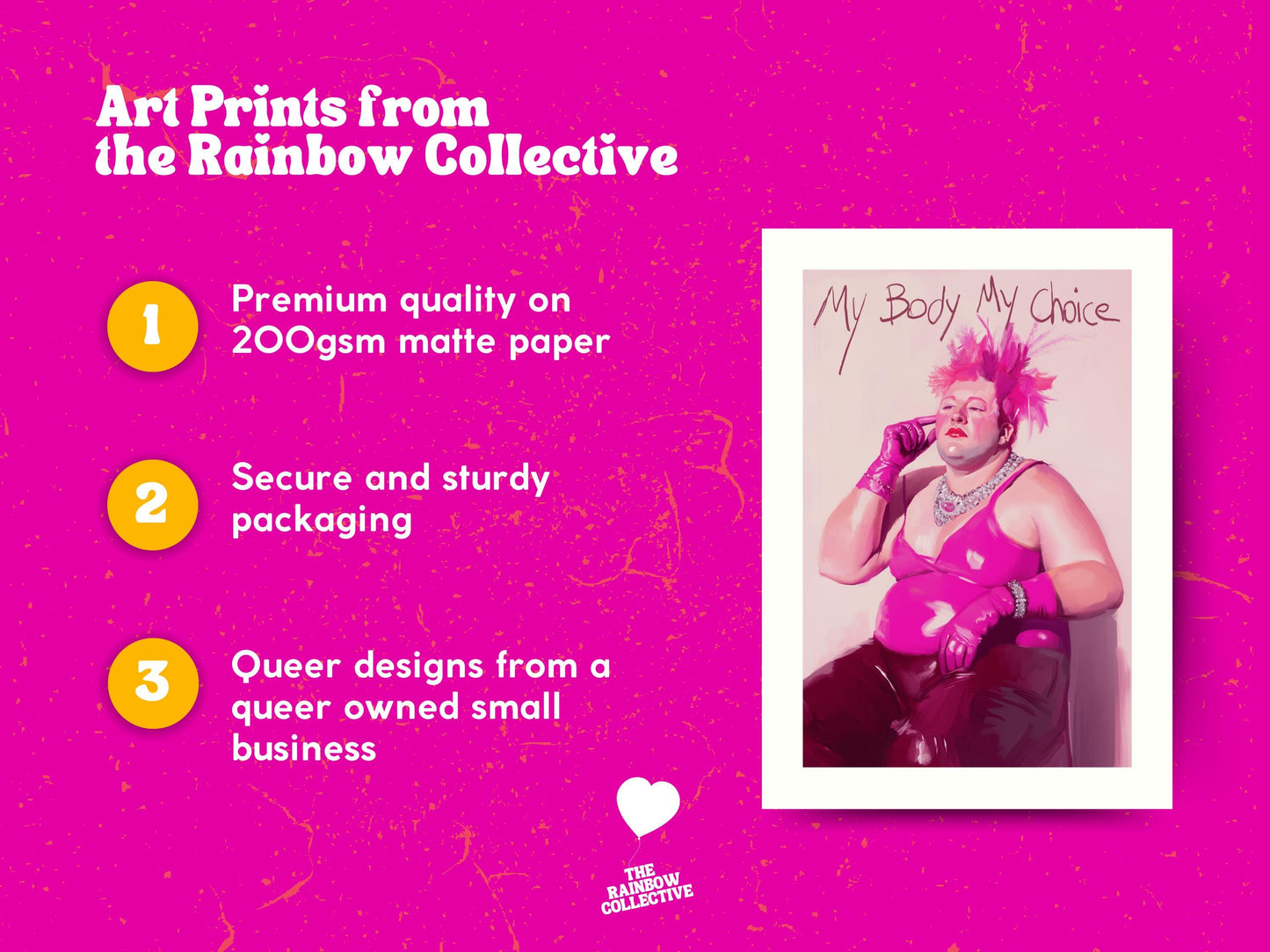 Unbinary Power – Queer Art Print Celebrating Trans & Non-Binary Pride | My Body My Choice Wall Art – Unframed Matte LGBTQ Print