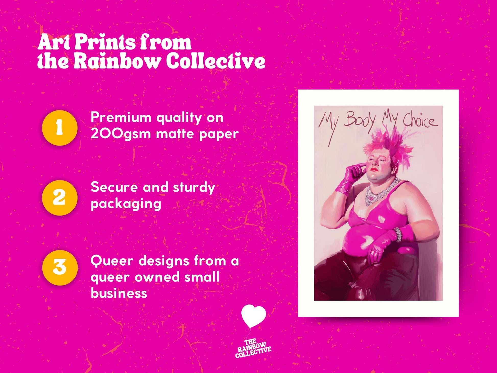 Unbinary Power – Queer Art Print Celebrating Trans & Non-Binary Pride | My Body My Choice Wall Art – Unframed Matte LGBTQ Print