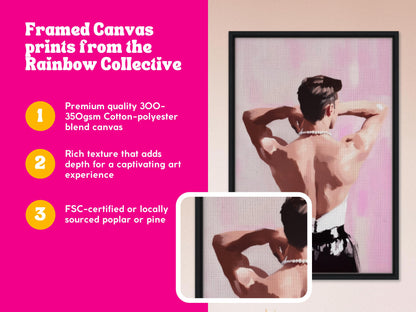 Back to Bold – Queer Framed Canvas Print | Oil-Style Gay Wall Art in Black Frame | LGBTQ+ Home Decor – FSC-Certified & Museum Quality