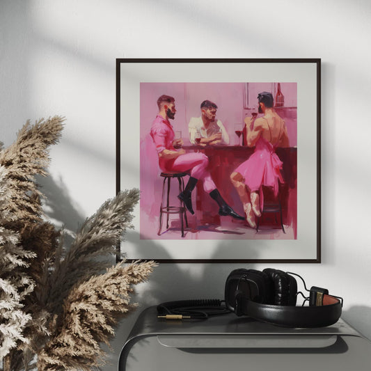 Ballet Bar Fantasy – Queer Ballet Art Print | Fabulous Gay Dancers in Pink