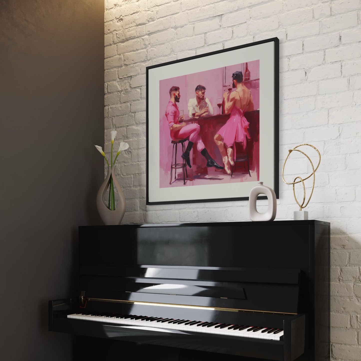 Ballet Bar Fantasy – Queer Ballet Art Print | Fabulous Gay Dancers in Pink