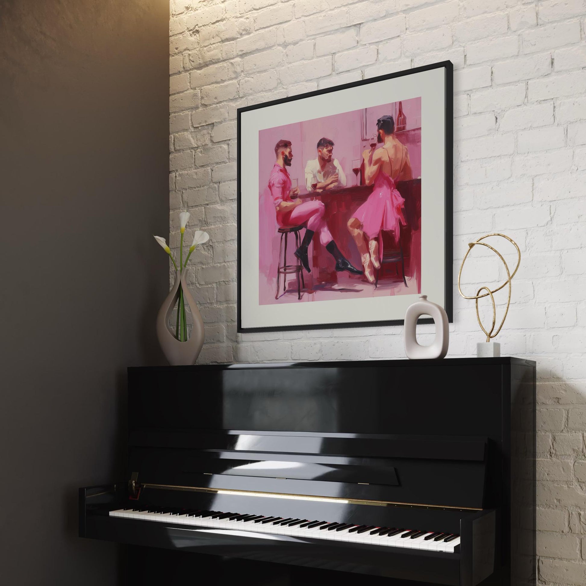 Ballet Bar Fantasy – Queer Ballet Art Print | Fabulous Gay Dancers in Pink