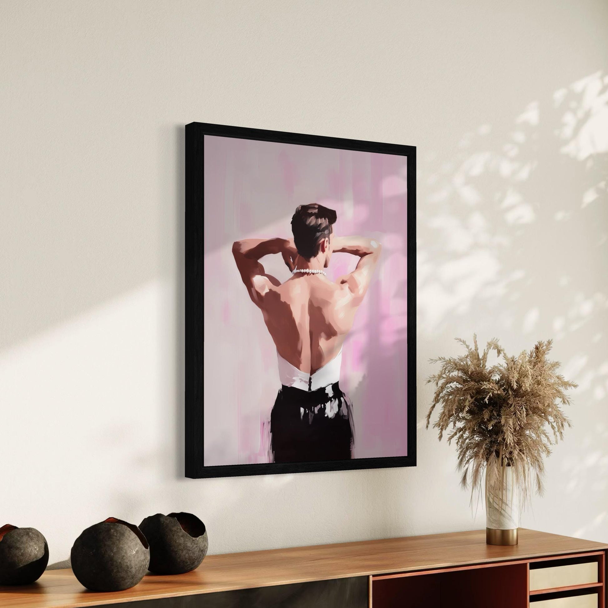Back to Bold – Queer Framed Canvas Print | Oil-Style Gay Wall Art in Black Frame | LGBTQ+ Home Decor – FSC-Certified & Museum Quality