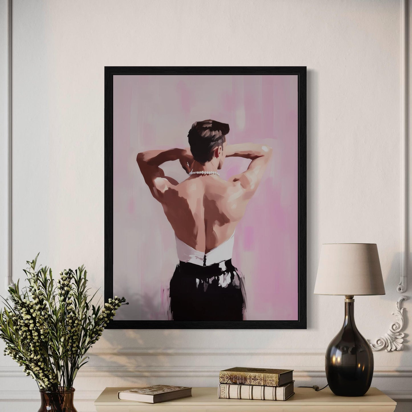 Back to Bold – Queer Framed Canvas Print | Oil-Style Gay Wall Art in Black Frame | LGBTQ+ Home Decor – FSC-Certified & Museum Quality