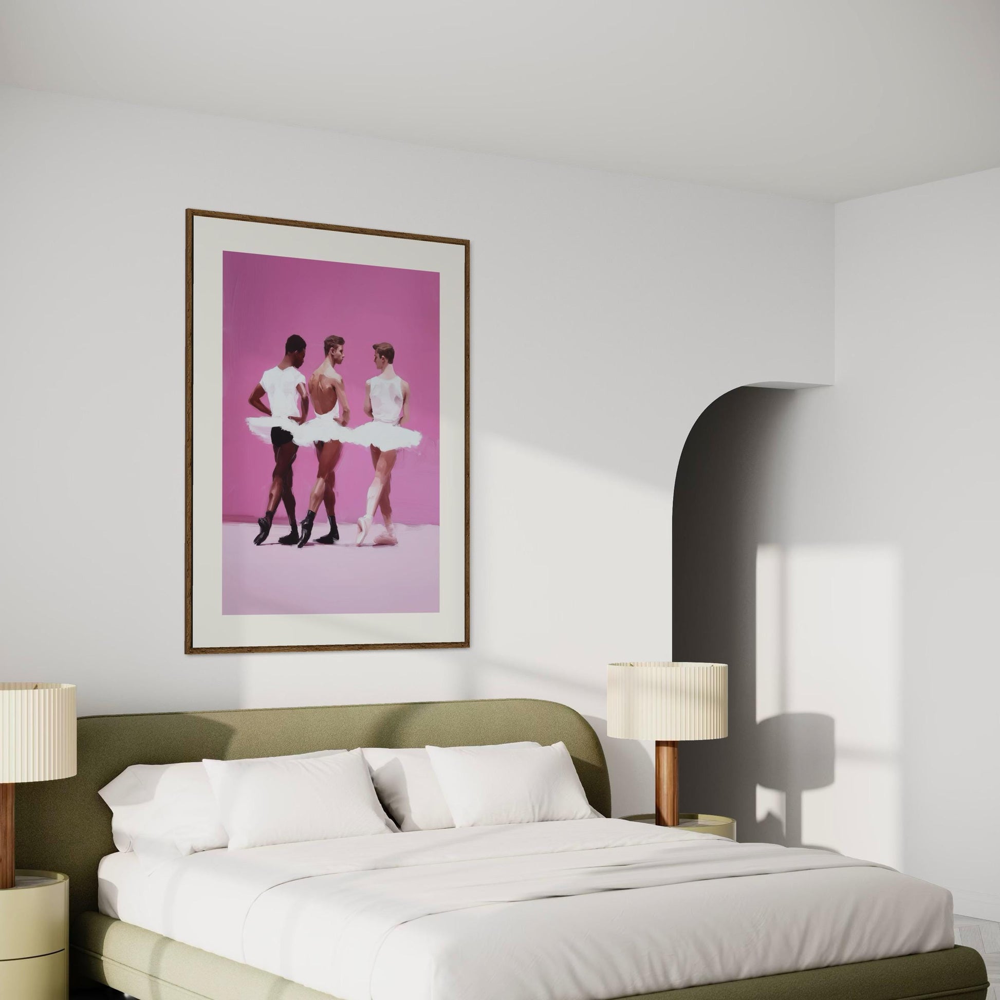 Barre Talk - Queer Balletcore Art Print | Gay Ballet Boys in Tutu, Oil Style LGBTQ+ Wall Decor | Unframed 200gsm Matte Poster