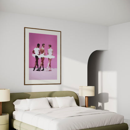 Barre Talk - Queer Balletcore Art Print | Gay Ballet Boys in Tutu, Oil Style LGBTQ+ Wall Decor | Unframed 200gsm Matte Poster