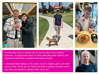 Pink Collar Crime - Queer Wall Art Print | Gay Oil-Style Portrait with Velvet Collar | Unframed 200gsm Matte Paper LGBTQ+ Decor