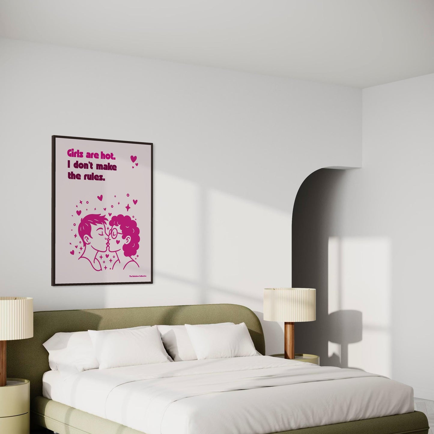 Girls Are Hot. I Don’t Make the Rules – Queer Lesbian Wall Art Print | Funny Sapphic Poster | Unframed Matte LGBTQ+ Print, Feminist Gift