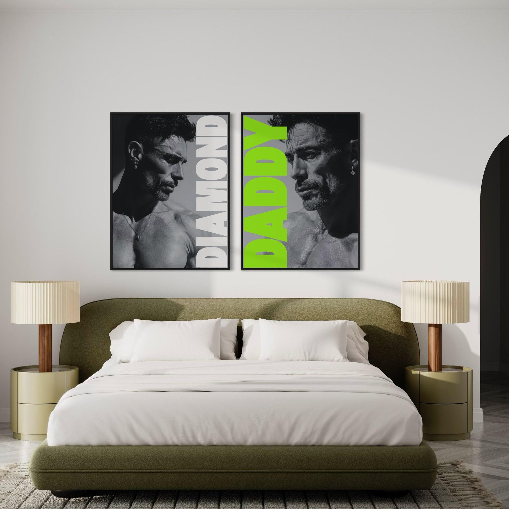 Daddy Print - Queer Art Poster, Diamond Daddy Duo (1 of 2), Gay Male Wall Art, Black & White Pride Decor, Bold Poster Gift for Him