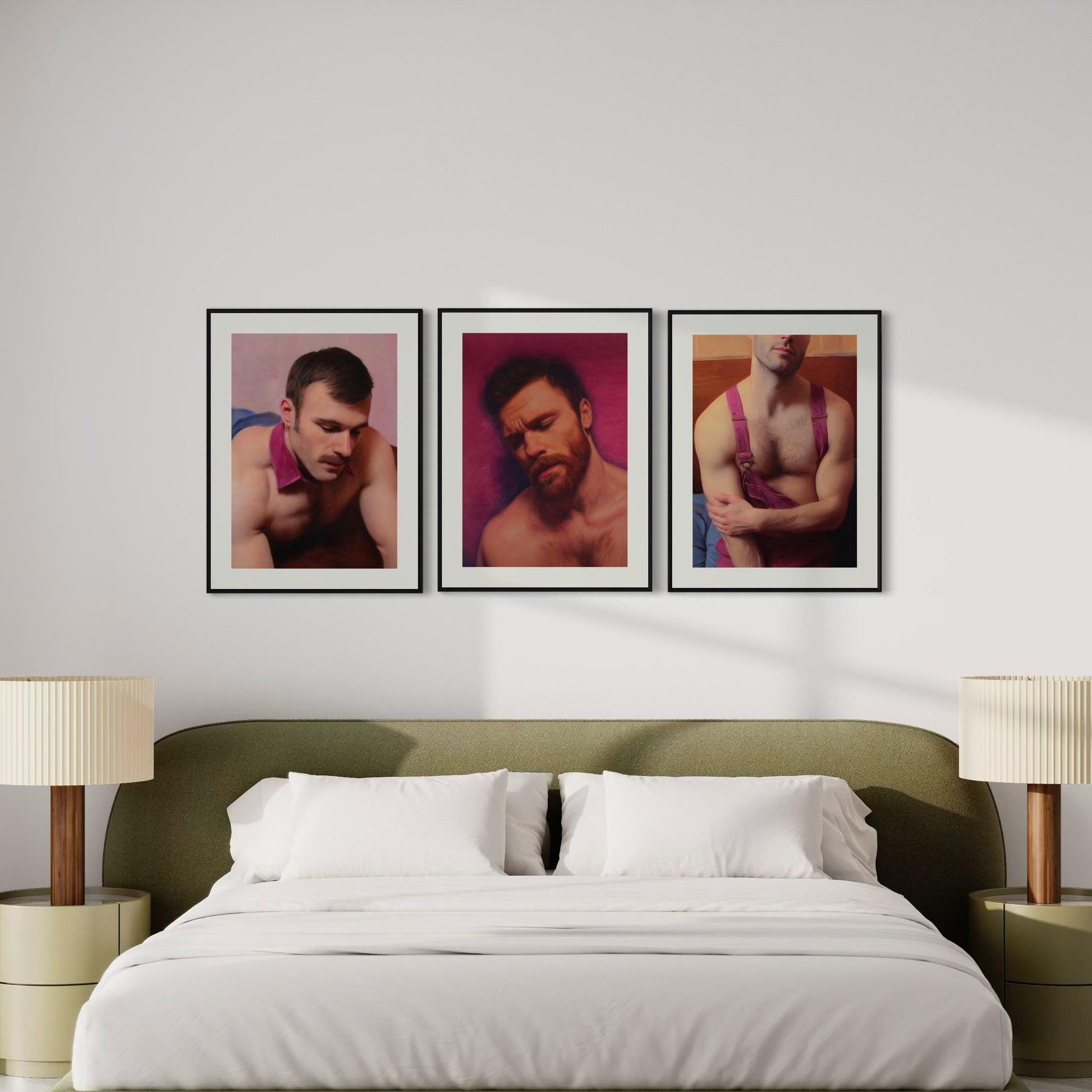 Velvet Reverie – Queer Wall Art Print | Gay Oil-Style Portrait in Pink | Daydream Pleasure LGBTQ+ Decor | Unframed Matte Poster