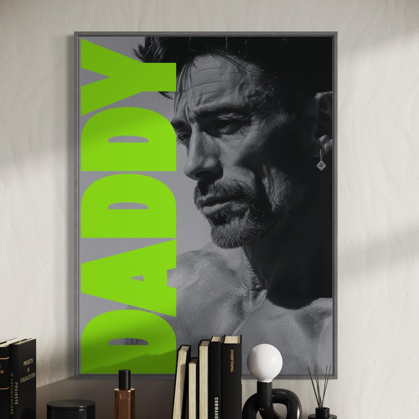 Daddy Print - Queer Art Poster, Diamond Daddy Duo (1 of 2), Gay Male Wall Art, Black & White Pride Decor, Bold Poster Gift for Him