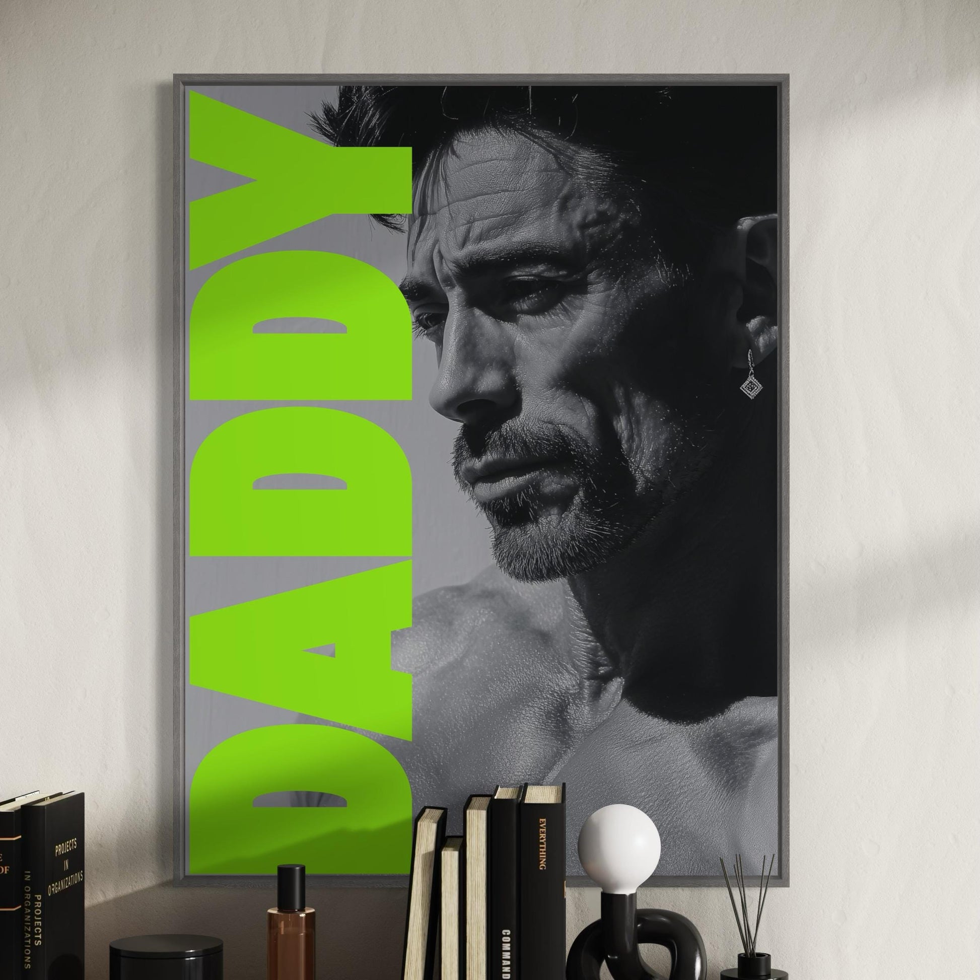 Daddy Print - Queer Art Poster, Diamond Daddy Duo (1 of 2), Gay Male Wall Art, Black & White Pride Decor, Bold Poster Gift for Him