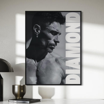 Diamond Print - Queer Art Poster, Diamond Daddy Duo (2 of 2), Gay Male Wall Art, Black & White Pride Decor, Bold Poster Gift for Him