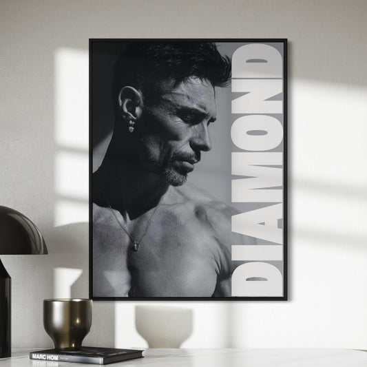 Diamond Print - Queer Art Poster, Diamond Daddy Duo (2 of 2), Gay Male Wall Art, Black & White Pride Decor, Bold Poster Gift for Him