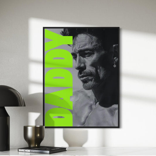 Daddy Print - Queer Art Poster, Diamond Daddy Duo (1 of 2), Gay Male Wall Art, Black & White Pride Decor, Bold Poster Gift for Him