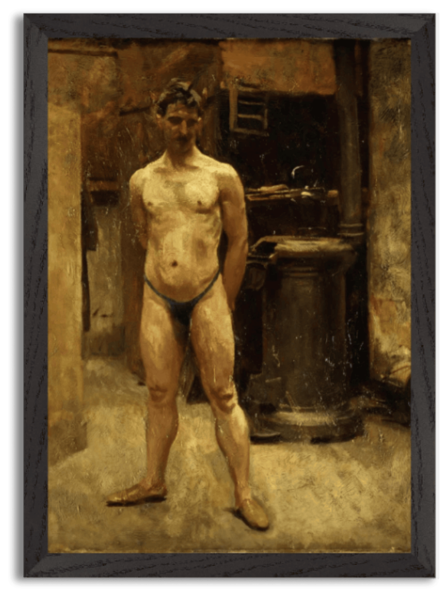 A Male Model Standing before a Stove (c.1875–80) by John Singer Sargent