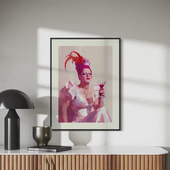 The Dame Queer Art Print - Cheeky LGBTQ+ Decor, Drag Queen Glam Wall Art, Bold and Fabulous Pride Poster for Queer Spaces