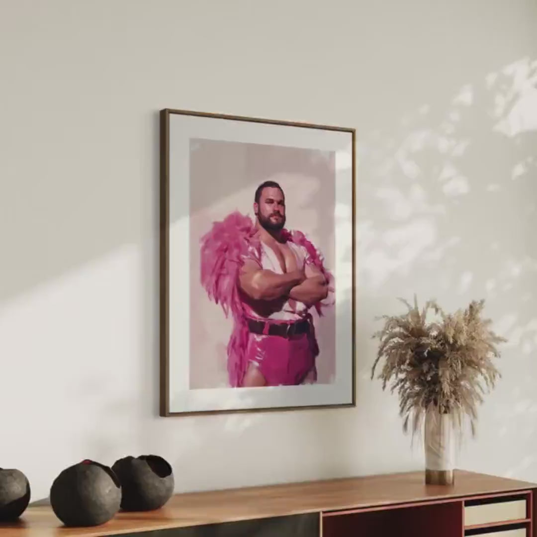 Majesty in Plumage - Bold Queer Art Print, Premium Wall Decor for Confident Souls, 200gsm Matte Paper, Unframed