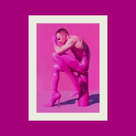 Pink Contemplation Queer Art Print | Bold LGBTQ+ Artwork | Premium Matte Unframed Wall Decor for Pride and Self-Expression