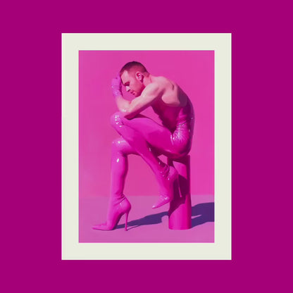 Pink Contemplation Queer Art Print | Bold LGBTQ+ Artwork | Premium Matte Unframed Wall Decor for Pride and Self-Expression