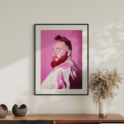 Pink Steel – Bold Queer Art Print, Campy LGBTQ+ Decor, Gay Bear Wall Art, Fierce Portrait, Pride Aesthetic, Statement Artwork
