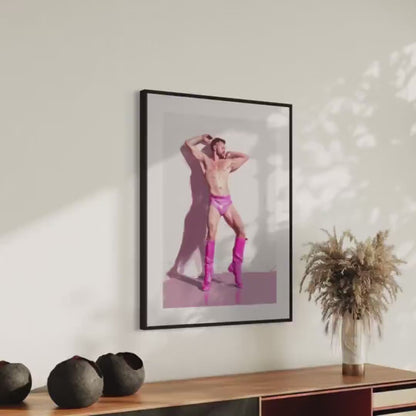 Pink Boot Ecstasy Art Print | Bold LGBTQ+ Wall Decor on Premium Matte Paper | Queer Art for Expressive Spaces | Unframed Print