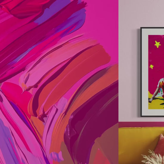 Juicy Delight - Playful Peach-Themed Art Print, Bold and Vibrant, Perfect for Adding a Fun Touch to Your Space - Unframed Premium Print