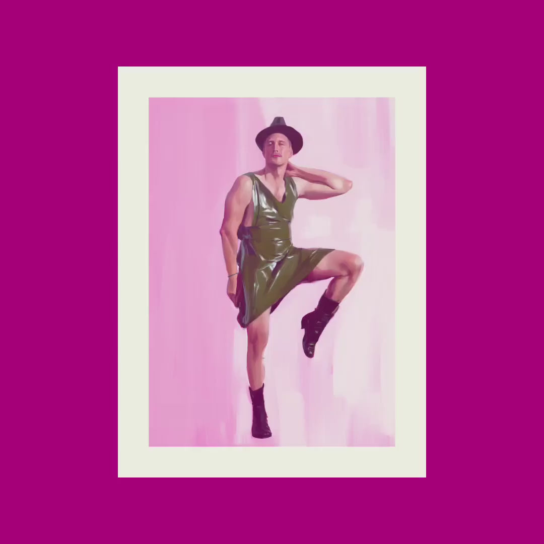 HALLO Queer Art Print | Bold LGBTQ+ Artwork for Modern Spaces | Unframed Premium Matte Paper Decor | Celebrate Queer Identity & Style